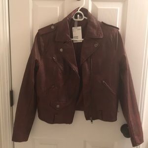 H&M brown leather jacket